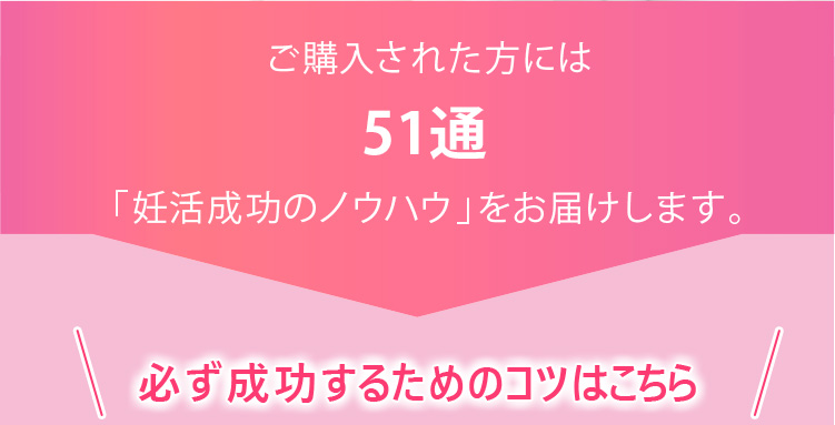 ご購入された方には51日連続で「妊活成功のノウハウ」をお届けします。