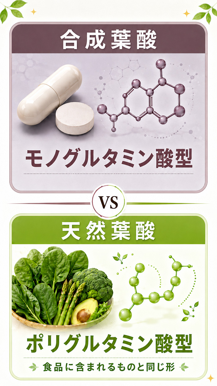 葉酸の種類は、大きく分けて２つ